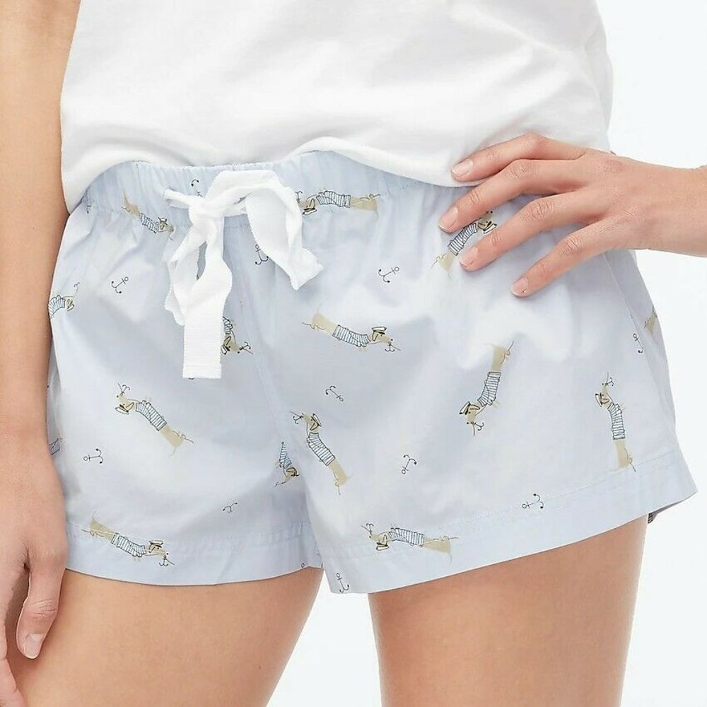 J.Crew 2X Blue Nautical Anchor Dog Pajama Sleep Shorts (18-20) Plus